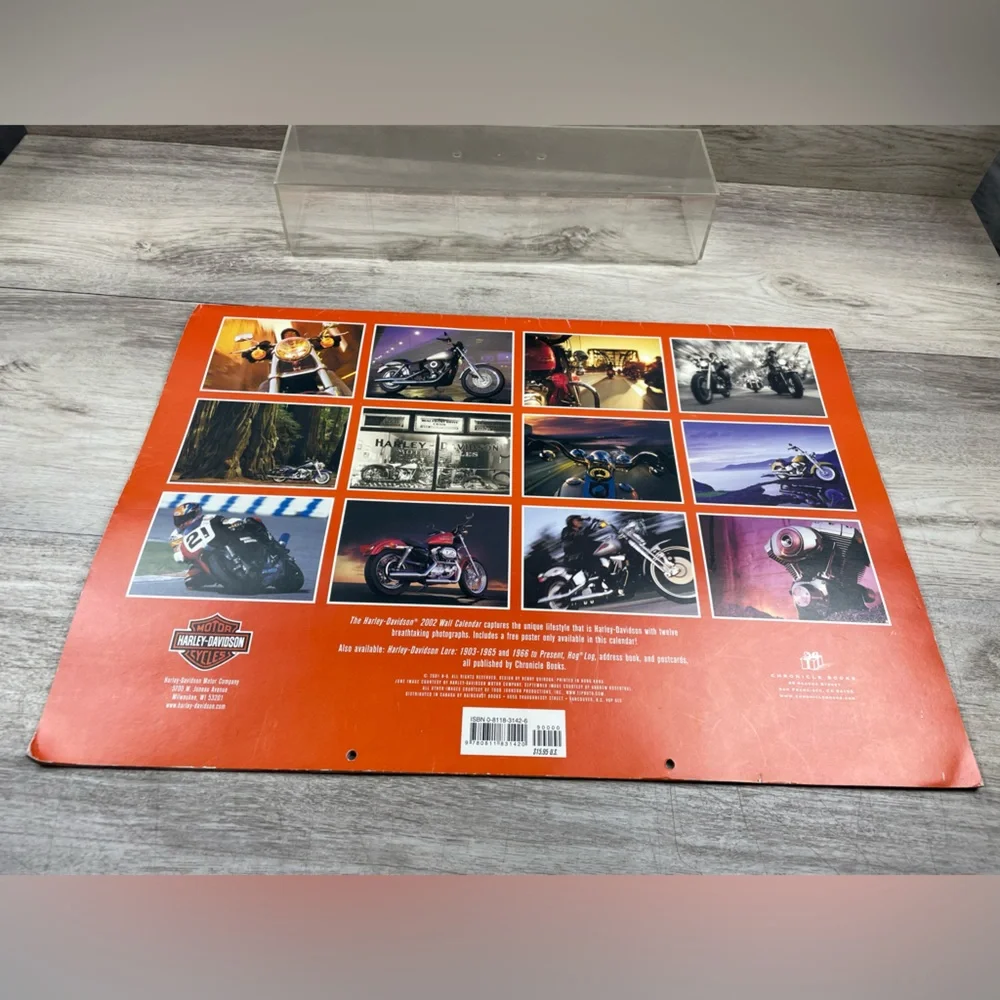 Harley Davidson 2002 Wall Calendar Motorcycles Use Again in 2030! Y2K